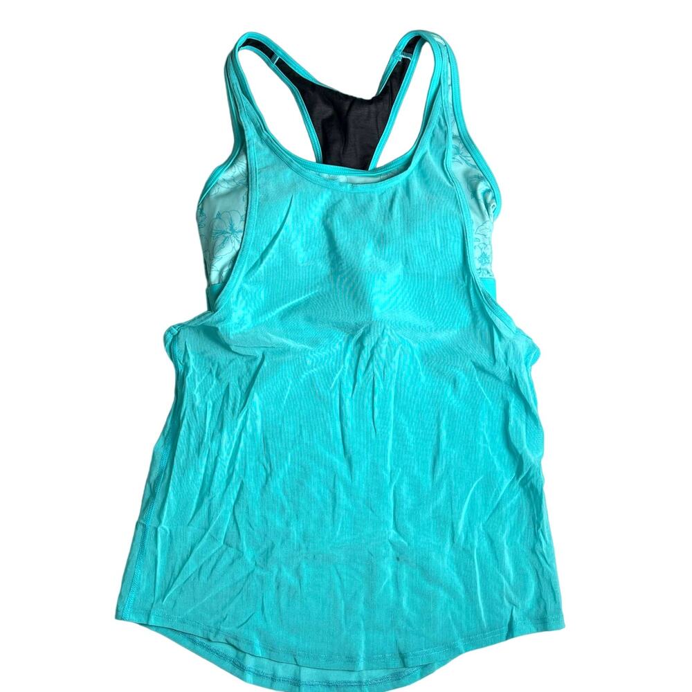 TYR Maximum Support Boho Floral Madison 2n1 Tankini Swim Top Teal Small 4/6 $60